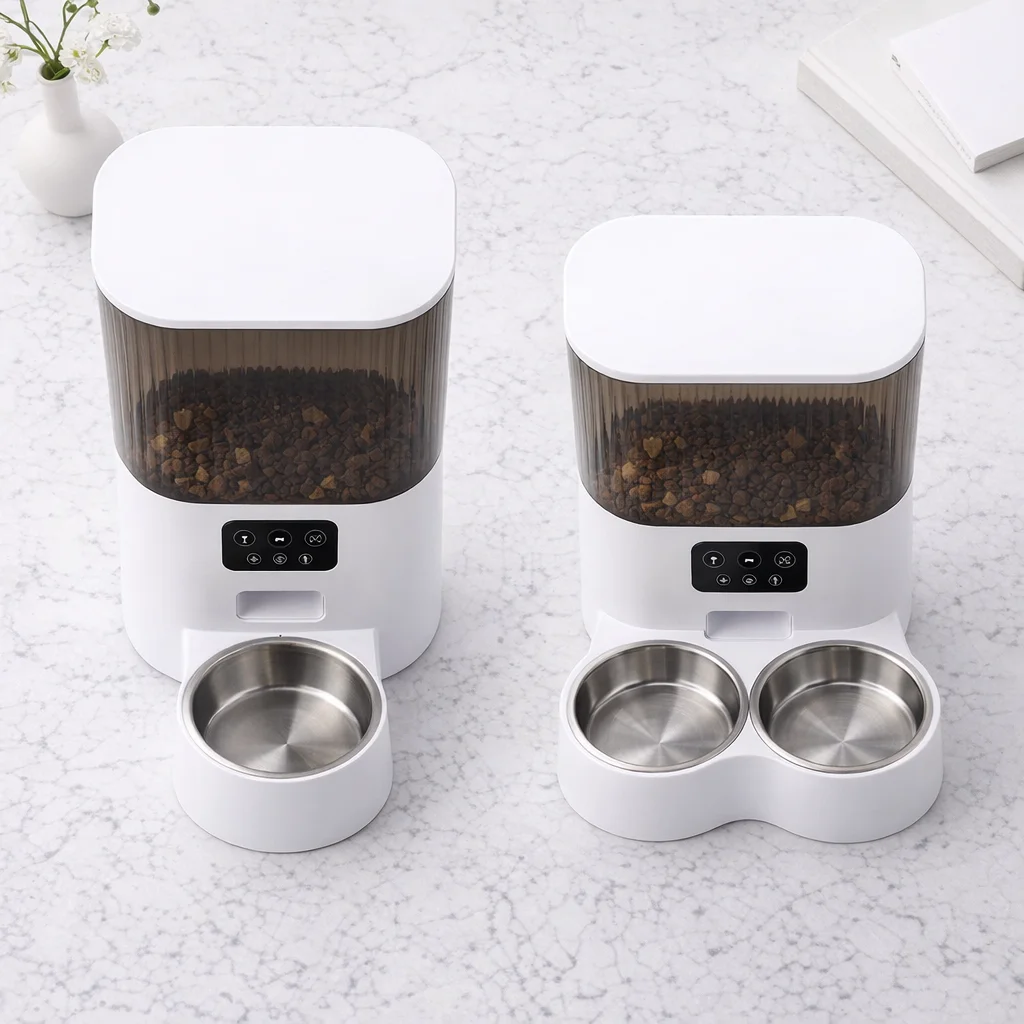 Choosing between single and double bowl automatic cat feeder with camera wifi models