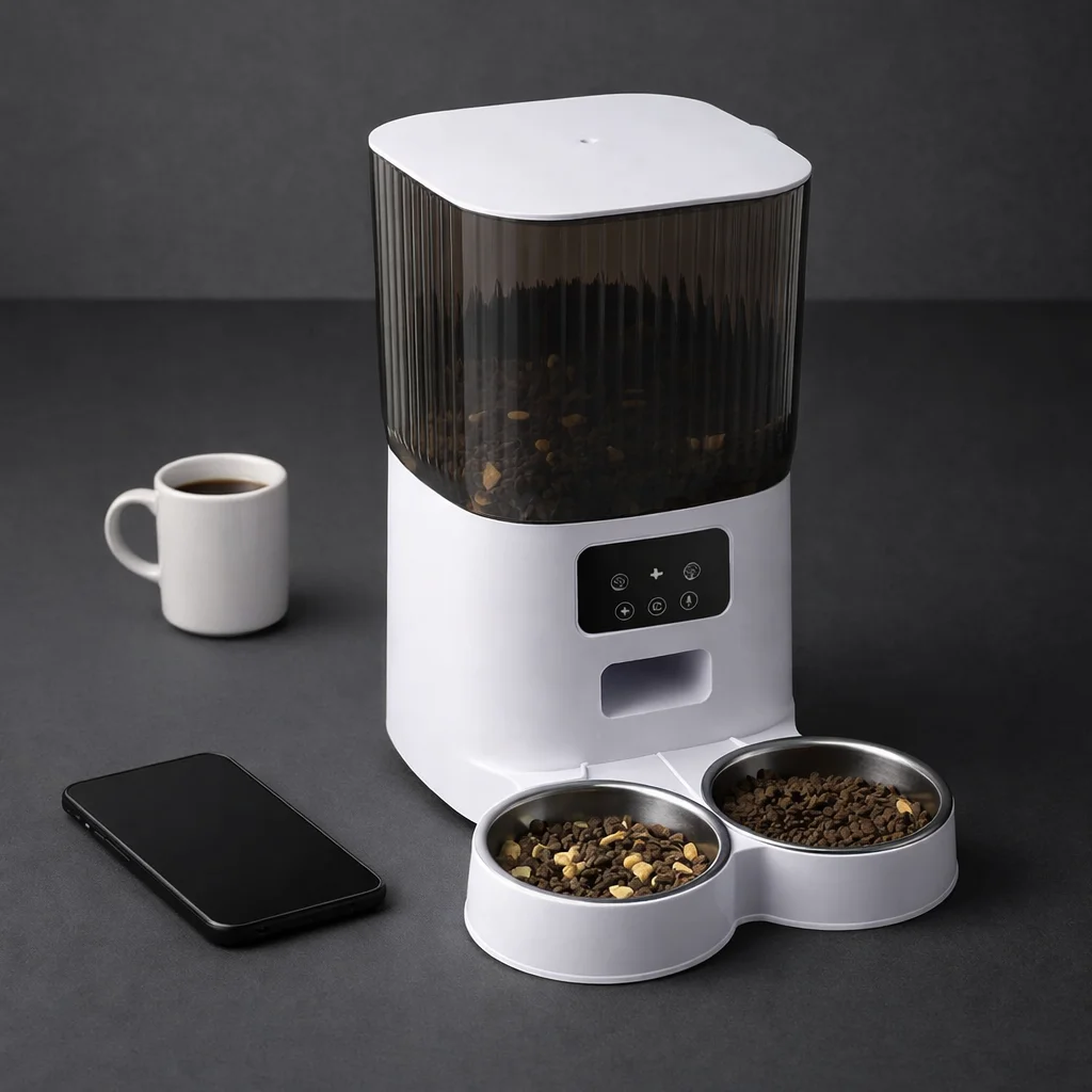 Automatic Pet Feeder WiFi Camera with Smart Dispenser - scale view